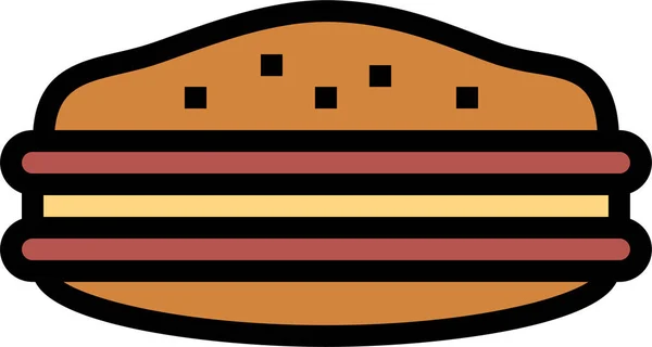 Postre Dorayaki Icono Comida Estilo Contorno Lleno — Vector de stock