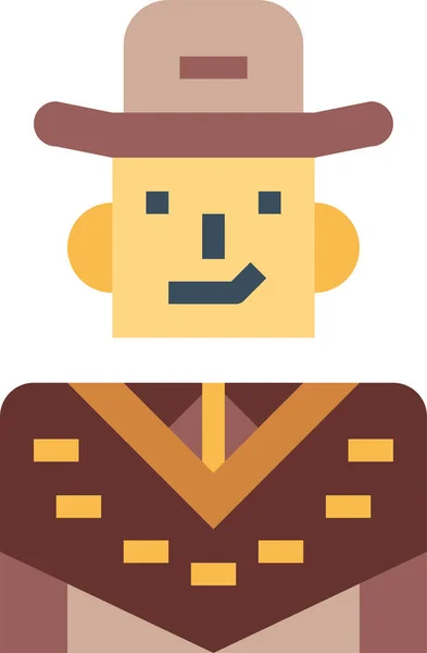 Vaquero Agricultor Hombre Icono — Vector de stock