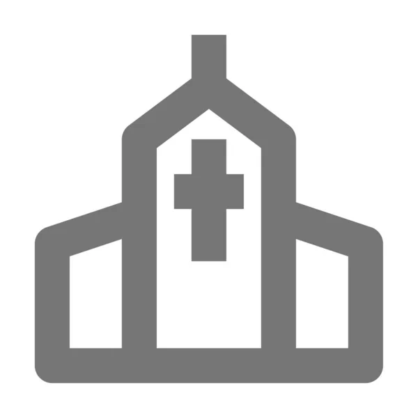 Ikon Arsitektur Agama Gereja Dalam Gaya Garis Besar - Stok Vektor