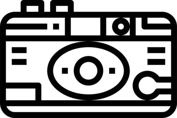 Camera Lomografie Foto Pictogram Omtrek Stijl — Stockvector