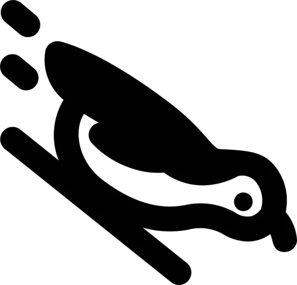 Deniz Memelisi Pengueni Simgesi Katı Bir Şekilde — Stok Vektör