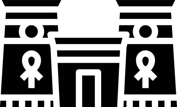 Icône Égypte Bâtiment Antique Dans Style Solide — Image vectorielle