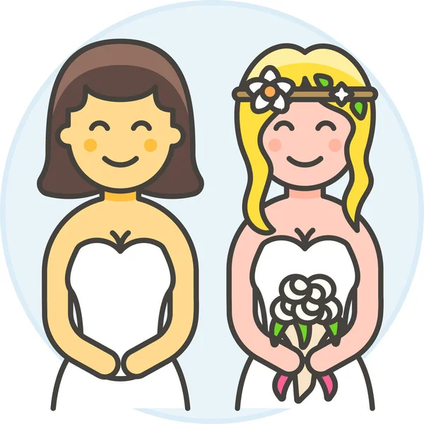 Bouquet Ceremony Couple Icon — Stock Vector