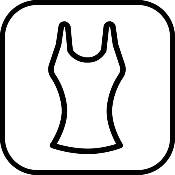 Kleidungskleid Ikone Aus Stoff Umriss Stil — Stockvektor