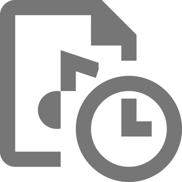 Icono Reloj Archivo Audio Estilo Esquema — Vector de stock