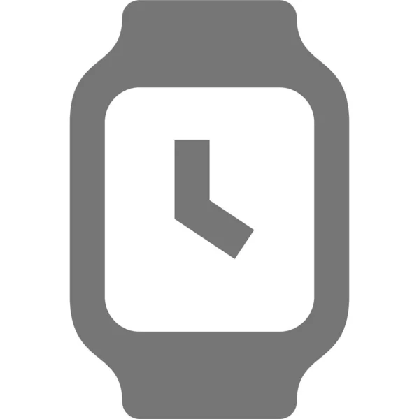 Reloj Cuadrado Icono Reloj Inteligente Estilo Sólido — Vector de stock