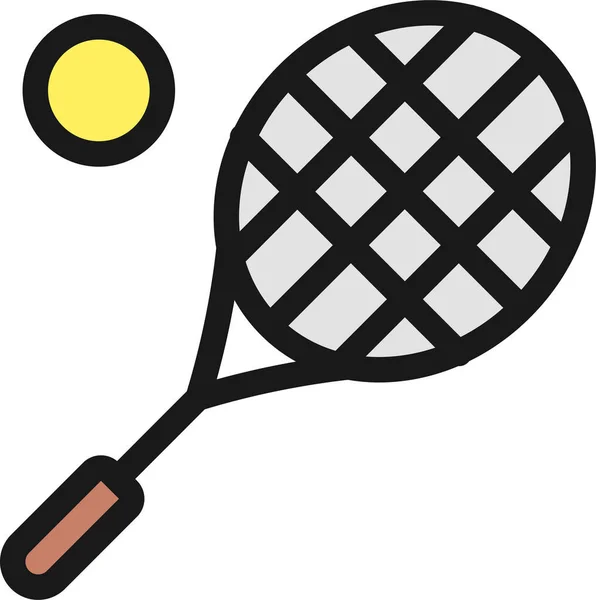 Tennisracket Fylld Kontur Ikon Fylld Kontur Stil — Stock vektor