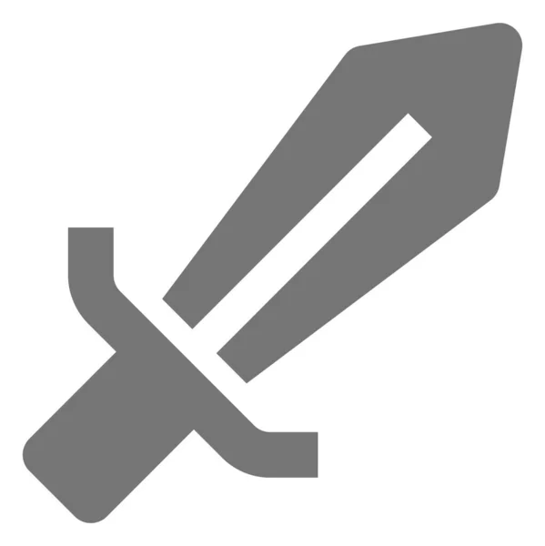 Meč Dýka Zbraň Ikona Pevném Stylu — Stockový vektor