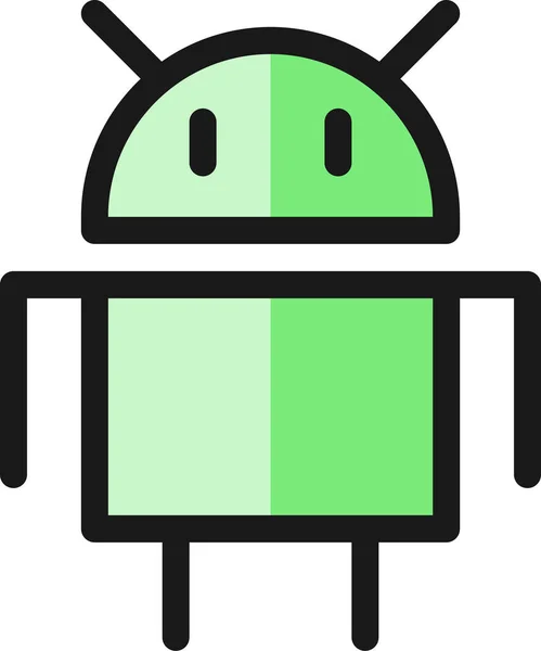 Android Symbol Mit Gefüllten Umrissen Stil Mit Gefüllten Umrissen — Stockvektor