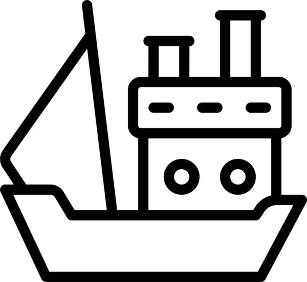 Vela Vela Icono Del Barco Estilo Esquema — Vector de stock