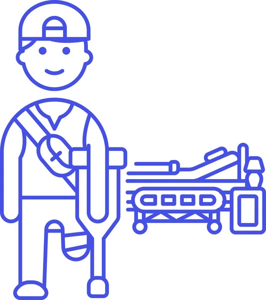 Aide Hospitaliser Icône Amputée Dans Catégorie Hôpitaux Soins Santé — Image vectorielle