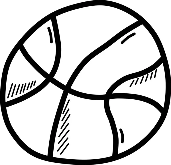 アウトラインスタイルのボールバスケットボールドリブルアイコン — ストックベクタ