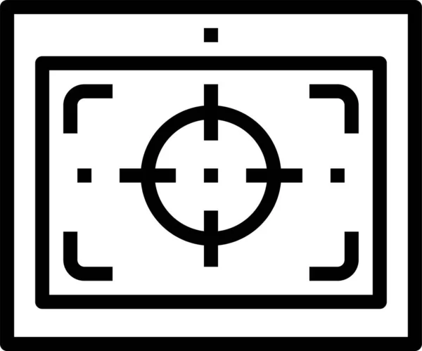 Centro Cámara Icono Enfoque Estilo Esquema — Archivo Imágenes Vectoriales