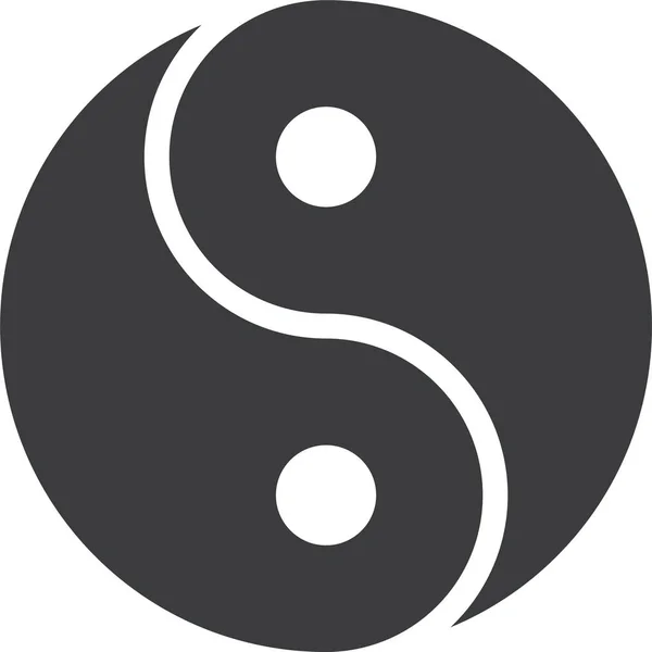 Chinese Yang Yin Icon Solid Style — 스톡 벡터