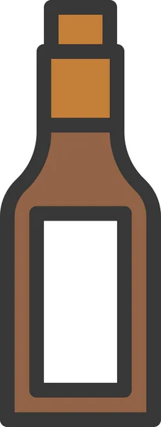 瓶装食品图标充填 轮廓风格 — 图库矢量图片