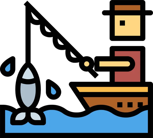 Bootsfischer Ikone Der Kategorie Freizeit Hobby — Stockvektor