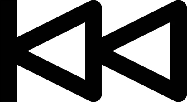 Multimedia Rückspulsymbol Zeichensymbol Kategorie — Stockvektor