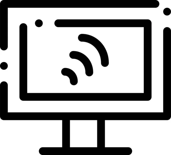 Computer Service Wifi Ikone Umriss Stil — Stockvektor