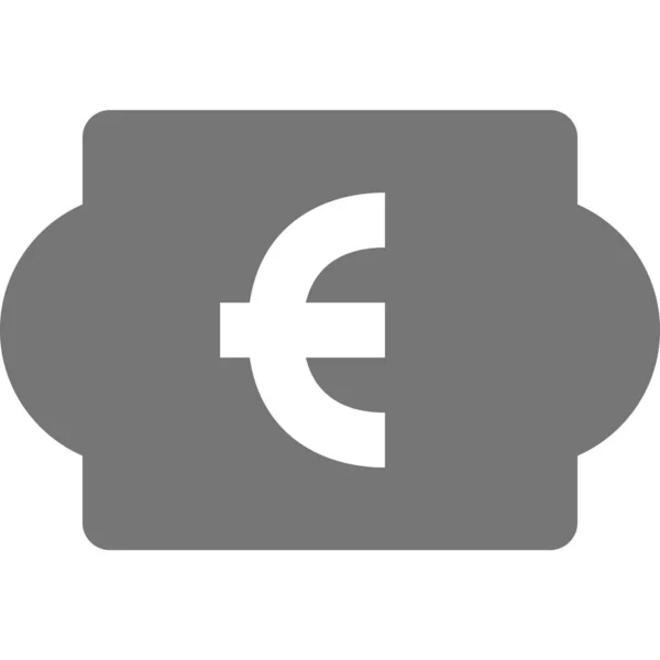Prix Euro Icône Monnaie Dans Style Solide — Image vectorielle