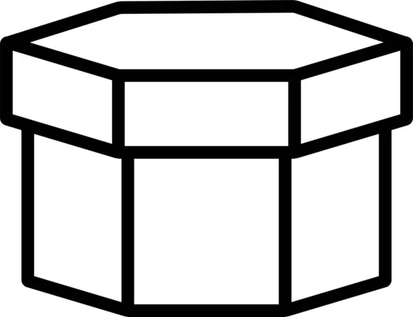 Icono Objeto Contorno Caja Estilo Contorno — Vector de stock