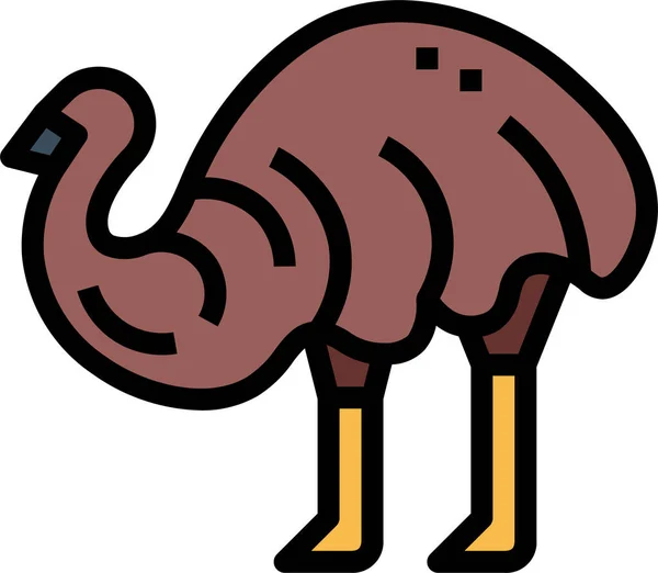 Animal Emu Geflügel Symbol — Stockvektor