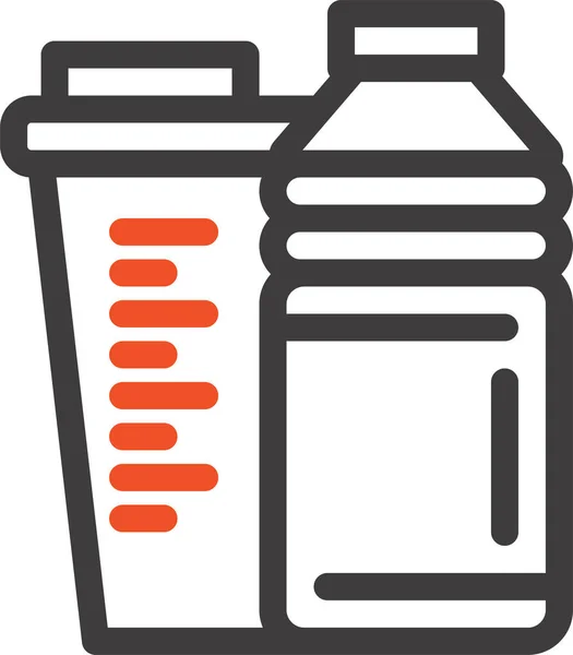 Bottiglia Bevanda Icona Energia Stile Contorno — Vettoriale Stock
