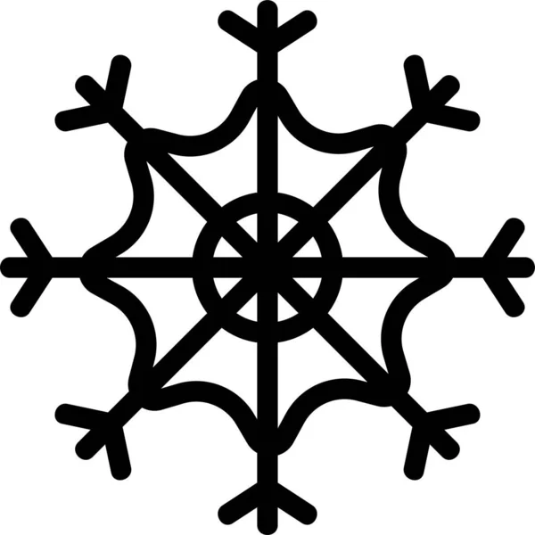 Контурна Іконка Сніжинки Категорії Погоди — стоковий вектор