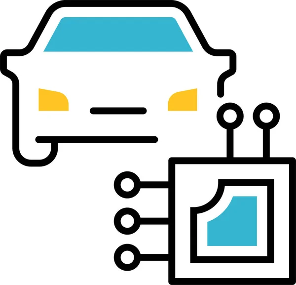 Robot Autopilot Auto Ikon — Stock vektor