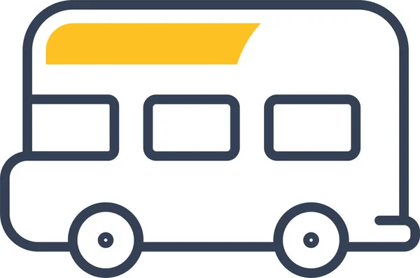 Ikona Školení Autobusové Školy Vyplněném Stylu — Stockový vektor