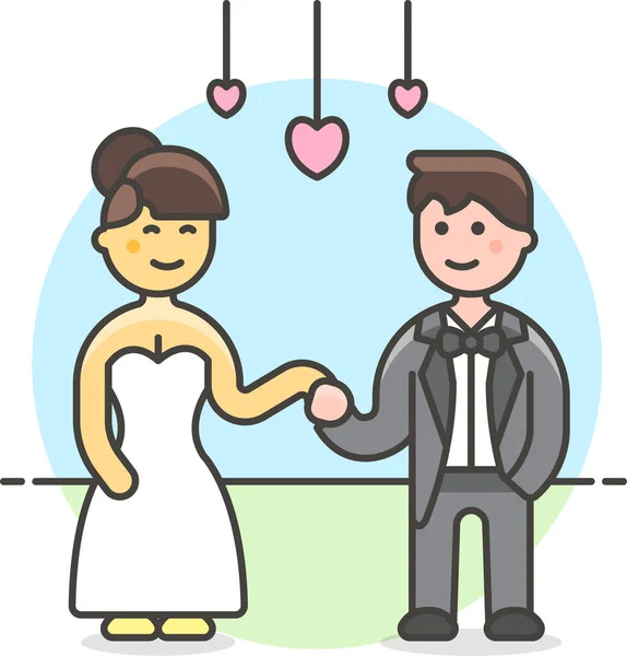 Bride Ceremony Dance Icon Love Romance Category — Stock Vector