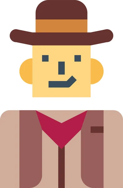 Cowboy Boer Man Icoon — Stockvector