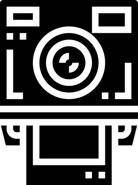 Camerabeeld Foto Pictogram Massieve Stijl — Stockvector