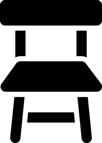 ソリッドスタイルの椅子家具ホームアイコン — ストックベクタ
