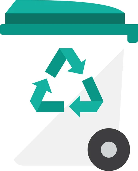 Bin Recycle Flat Icon Flat Style — Stock Vector