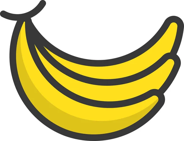 Mão Frutas Banana Ícone Banana Estilo Esboço Preenchido — Vetor de Stock