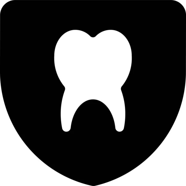 Odontología Escudo Dental Icono Estilo Sólido — Archivo Imágenes Vectoriales