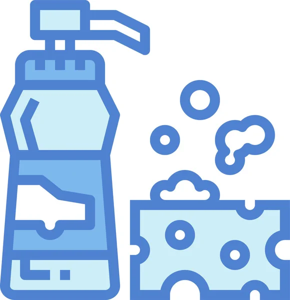 Icona Del Liquido Pulitore Bottiglia Pieno Stile Contorno — Vettoriale Stock