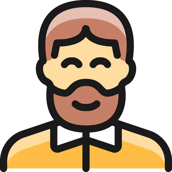 Barba Homem Pessoas Ícone Estilo Esboço Preenchido —  Vetores de Stock