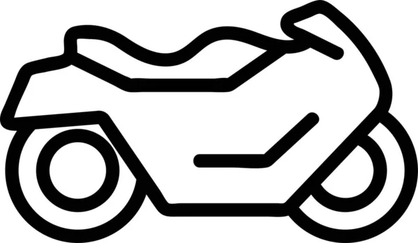 Ícone Moto Contorno Bicicleta Estilo Esboço — Vetor de Stock