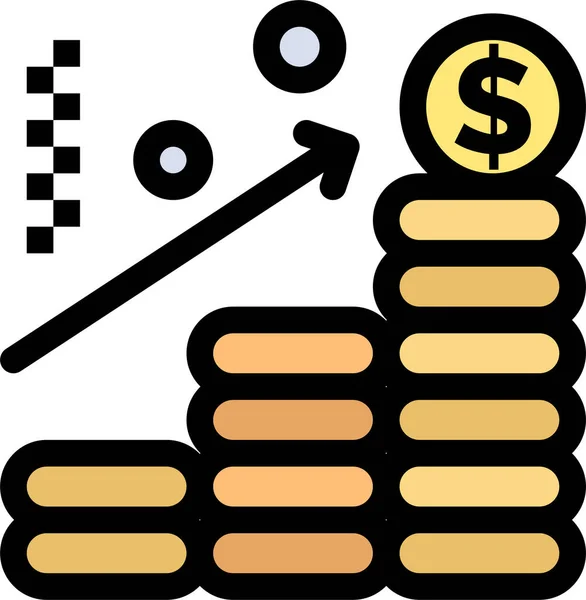 Analyse Grafiek Dollar Pictogram Business Management Categorie — Stockvector