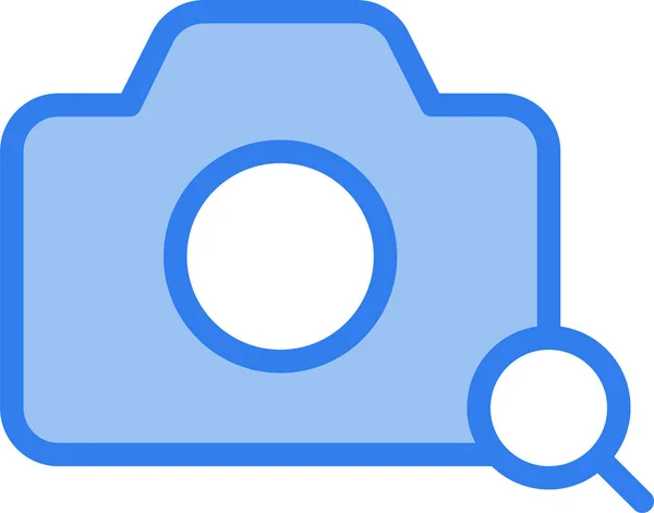 Camera Find Image Icon Filled Outline Style — Stock Vector