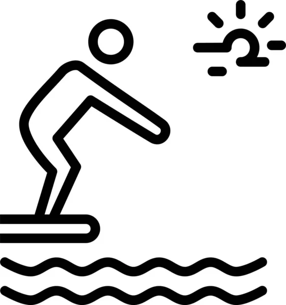 Icona Nuoto Subacqueo Stile Contorno — Vettoriale Stock