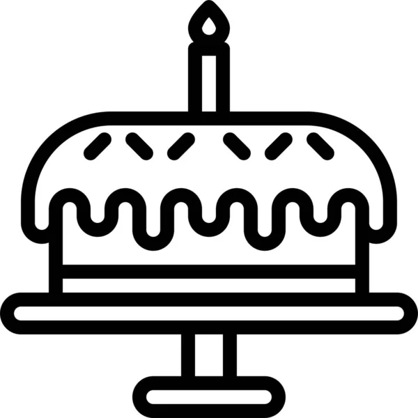 Иконка Торта День Рождения — стоковый вектор