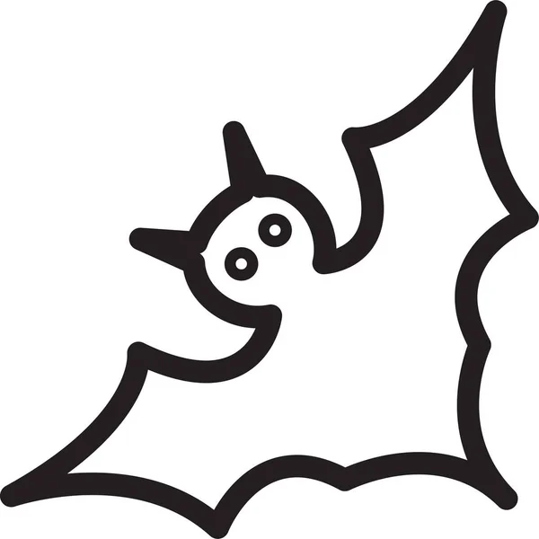 Bat Celebration Christmas Icon Outline Style — Stock Vector