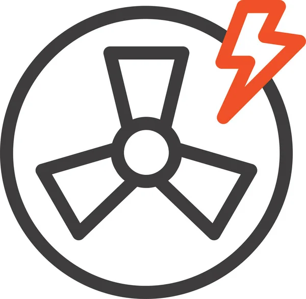 Иконка Вентилятора Заводе Производству Энергии — стоковый вектор