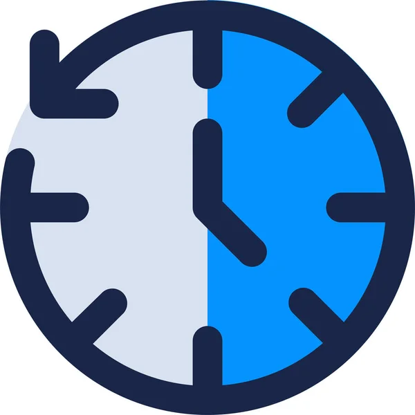 Reloj Fecha Icono Internet Estilo Contorno Lleno — Vector de stock