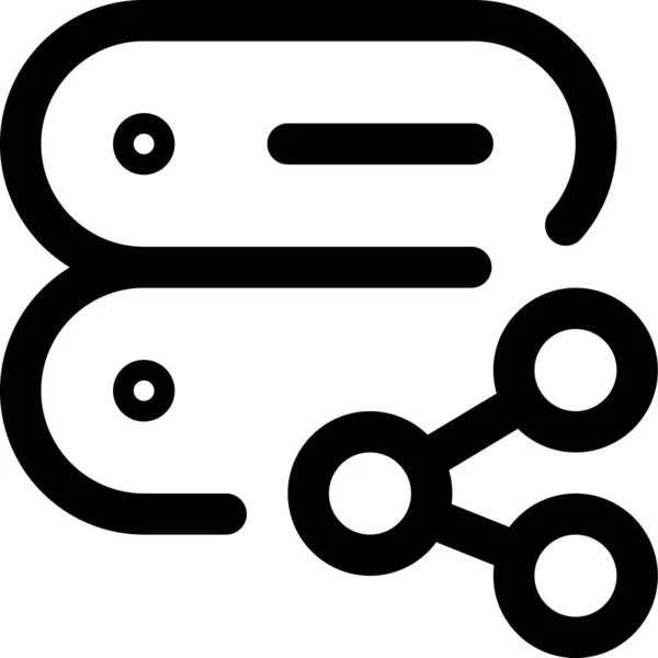 Server Share Network Symbol Umriss Stil — Stockvektor