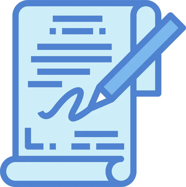 Εικονίδιο Υπογραφής Επαγγελματικής Σύμβασης Στυλ Πλήρους Περιγράμματος — Διανυσματικό Αρχείο
