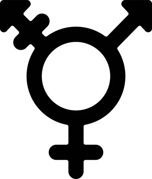Gender Transgender User Icon Solid Style — Stock Vector