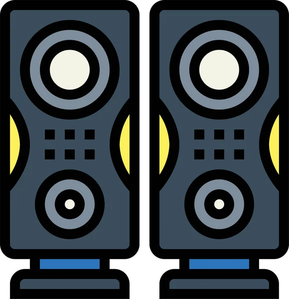 Иконка Мультимедийного Звука Громкоговорителя Категории Электронные Устройства Приборы — стоковый вектор